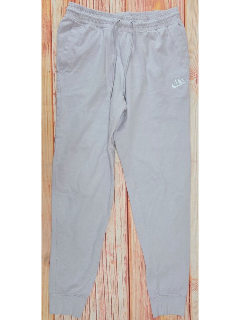 Nike Mens Light Gray Sweatpants Small Cotton Joggers With Elastic Waistband